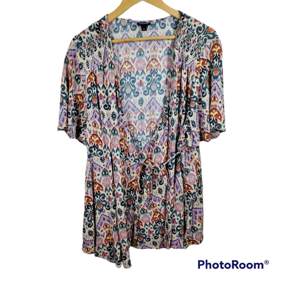 torrid Other - Torrid Wrap Short Sleeve Cover-Up Geometric Abstract Plus size 3X
